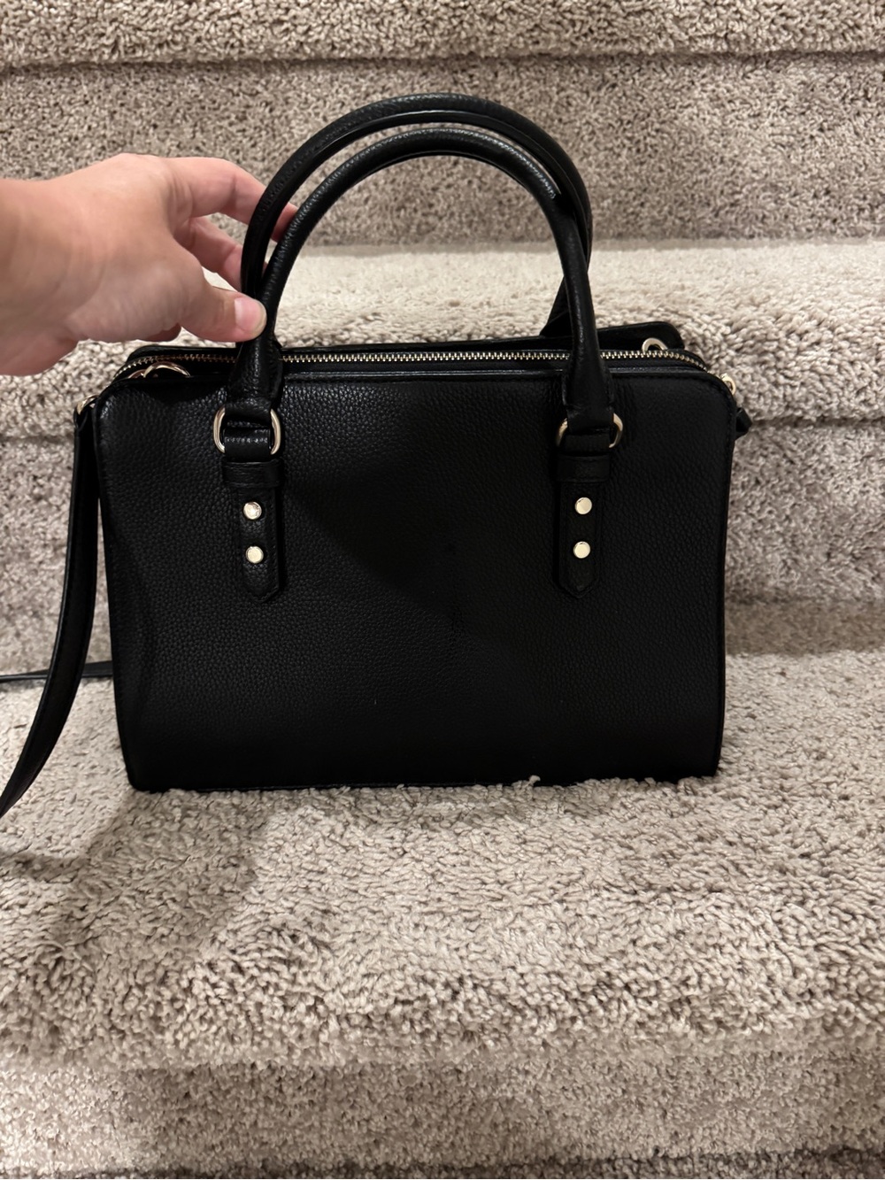 Kate Spade New York Black Pebbled Leather Kyla Satchel Shoulder Bag Crossbody - Picture 9 of 11